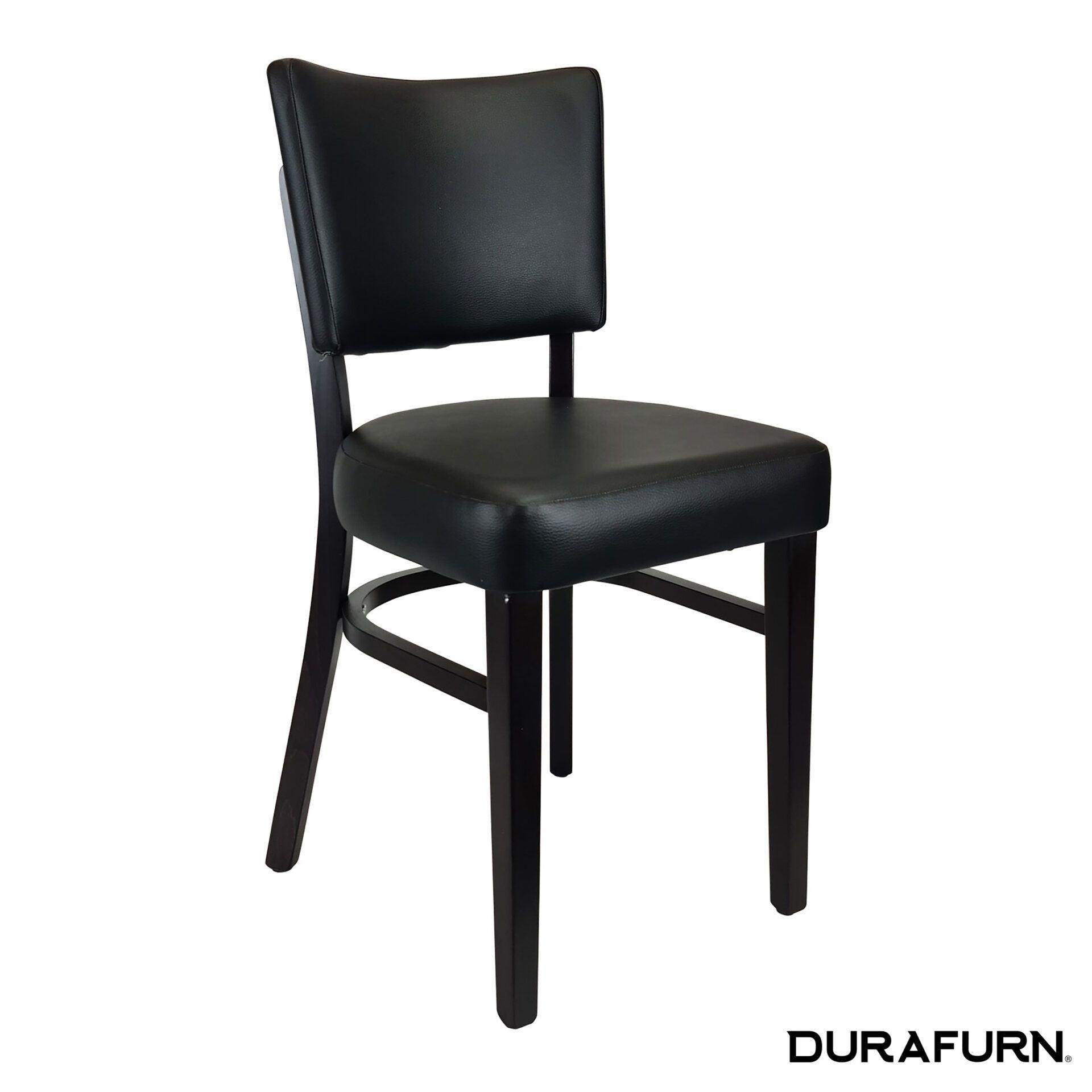 Memphis Chair - Black Dolaro Vinyl Seat and Backrest - Natural Frame - John Cootes