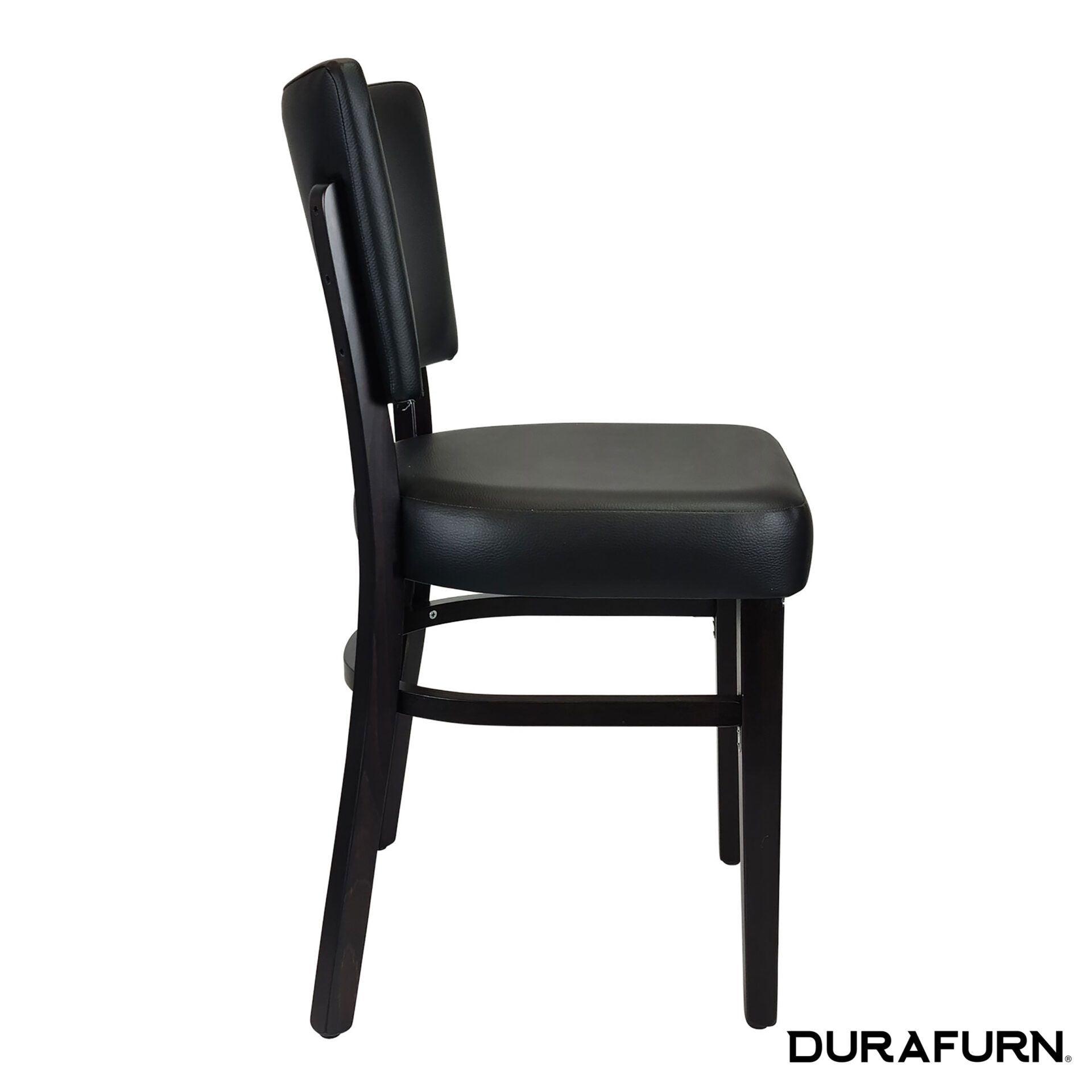 Memphis Chair - Black Dolaro Vinyl Seat and Backrest - Natural Frame - John Cootes