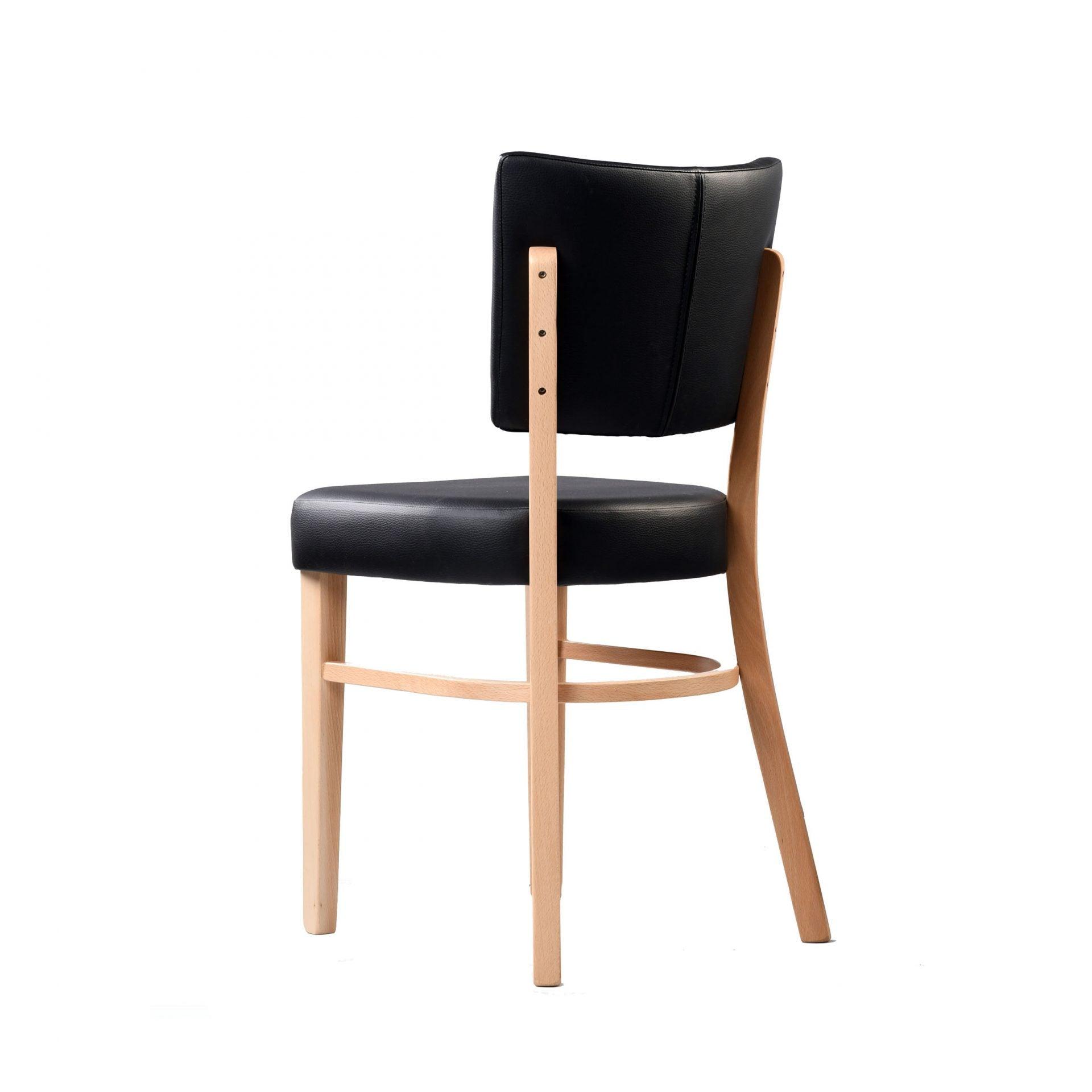 Memphis Chair - Black Dolaro Vinyl Seat and Backrest - Wenge H Frame - John Cootes