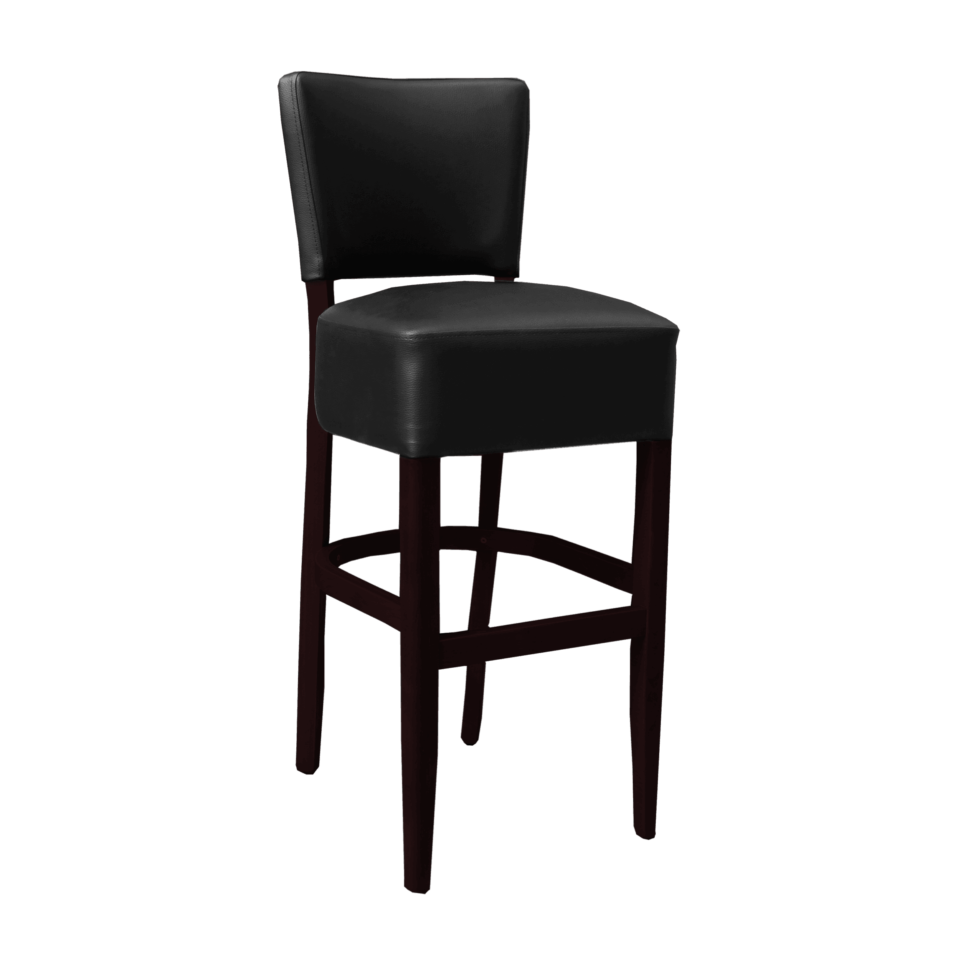 Memphis Club Barstool - Black Dolaro Vinyl Seat and Backrest - Wenge H - John Cootes