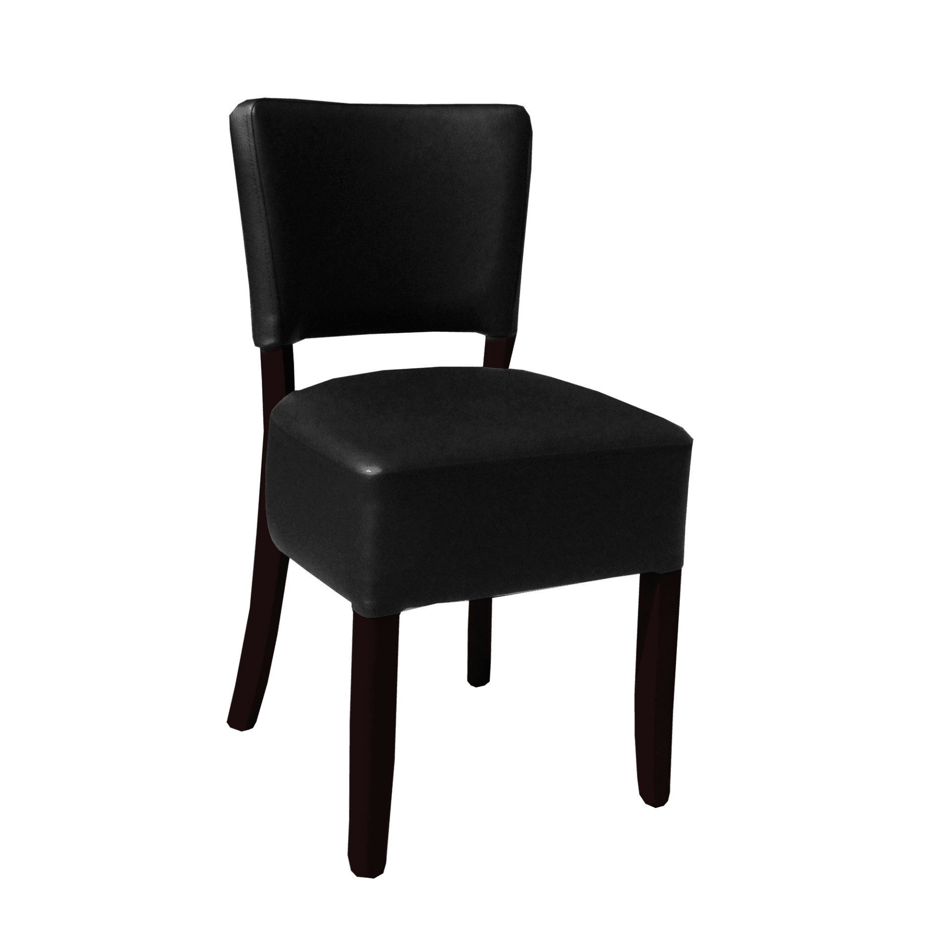 Memphis Club Chair - Black Dolaro Vinyl Seat and Backrest - Wenge Frame - John Cootes