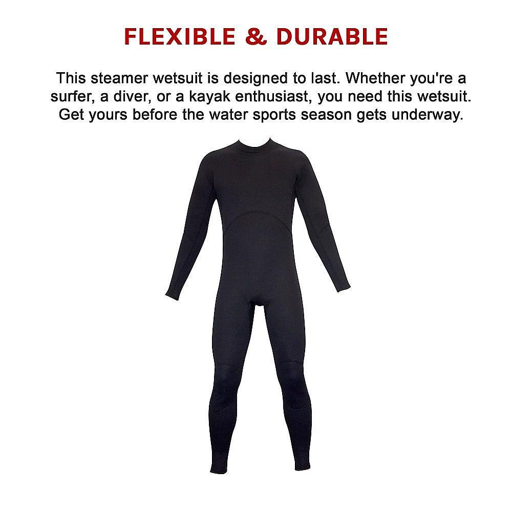 Mens Steamer Wetsuit Long Sleeve/Leg 3mm Neoprene Wet Suit - Extra Large - John Cootes