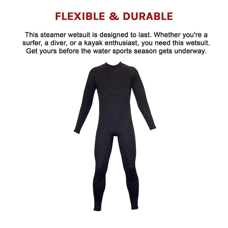 Mens Steamer Wetsuit Long Sleeve/Leg 3mm Neoprene Wet Suit - Large - John Cootes