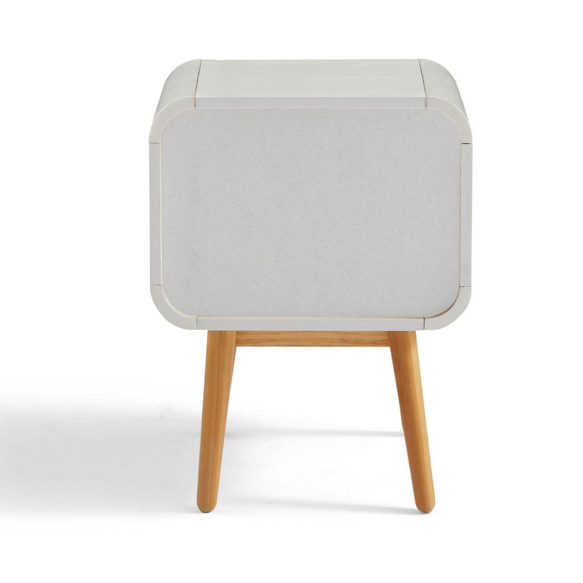 Merlin White Modern Retro Night Stand - John Cootes