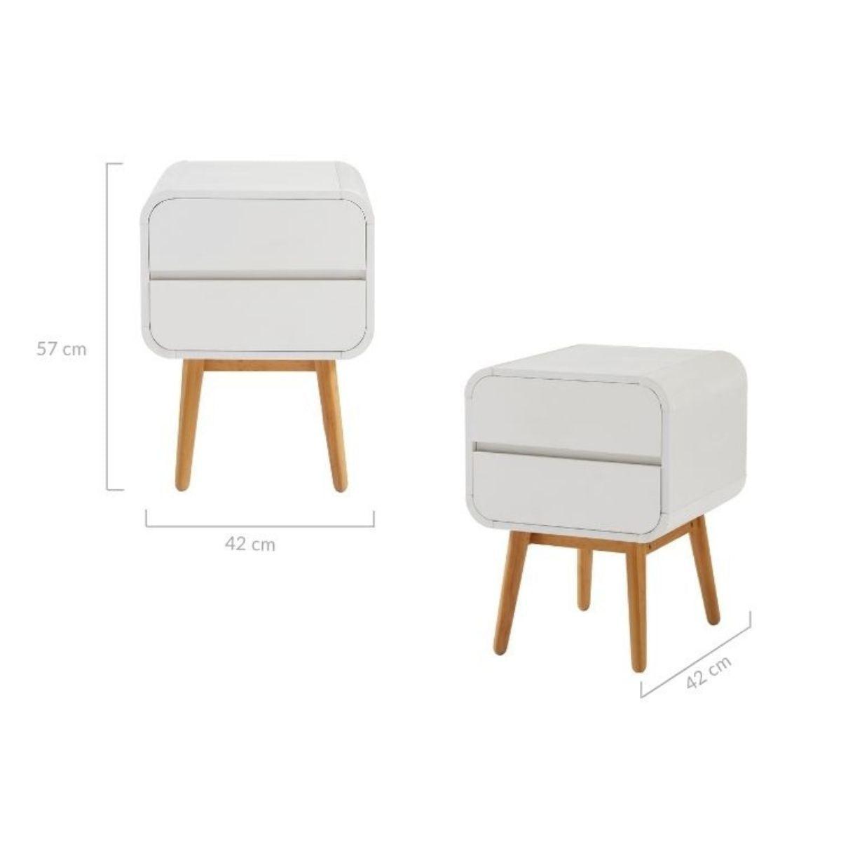 Merlin White Modern Retro Night Stand - John Cootes