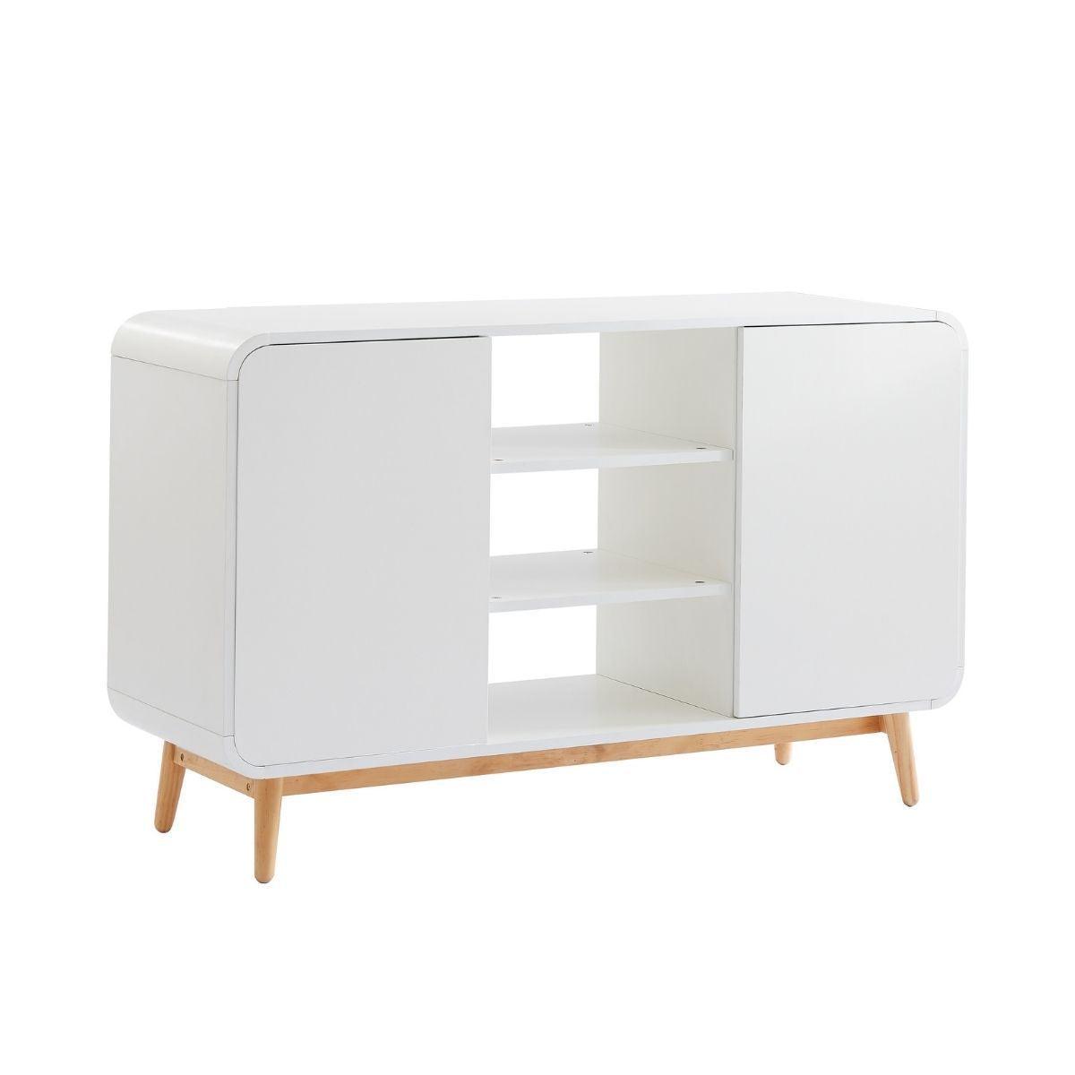 Merlin White Modern Retro Sideboard Buffet Table - John Cootes