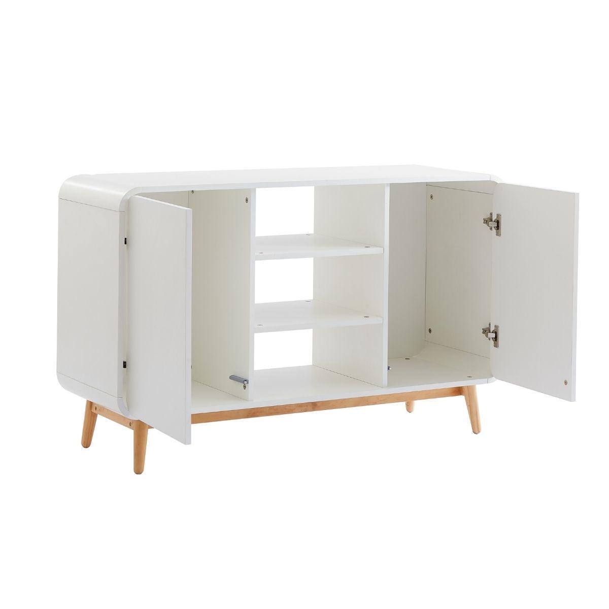 Merlin White Modern Retro Sideboard Buffet Table - John Cootes