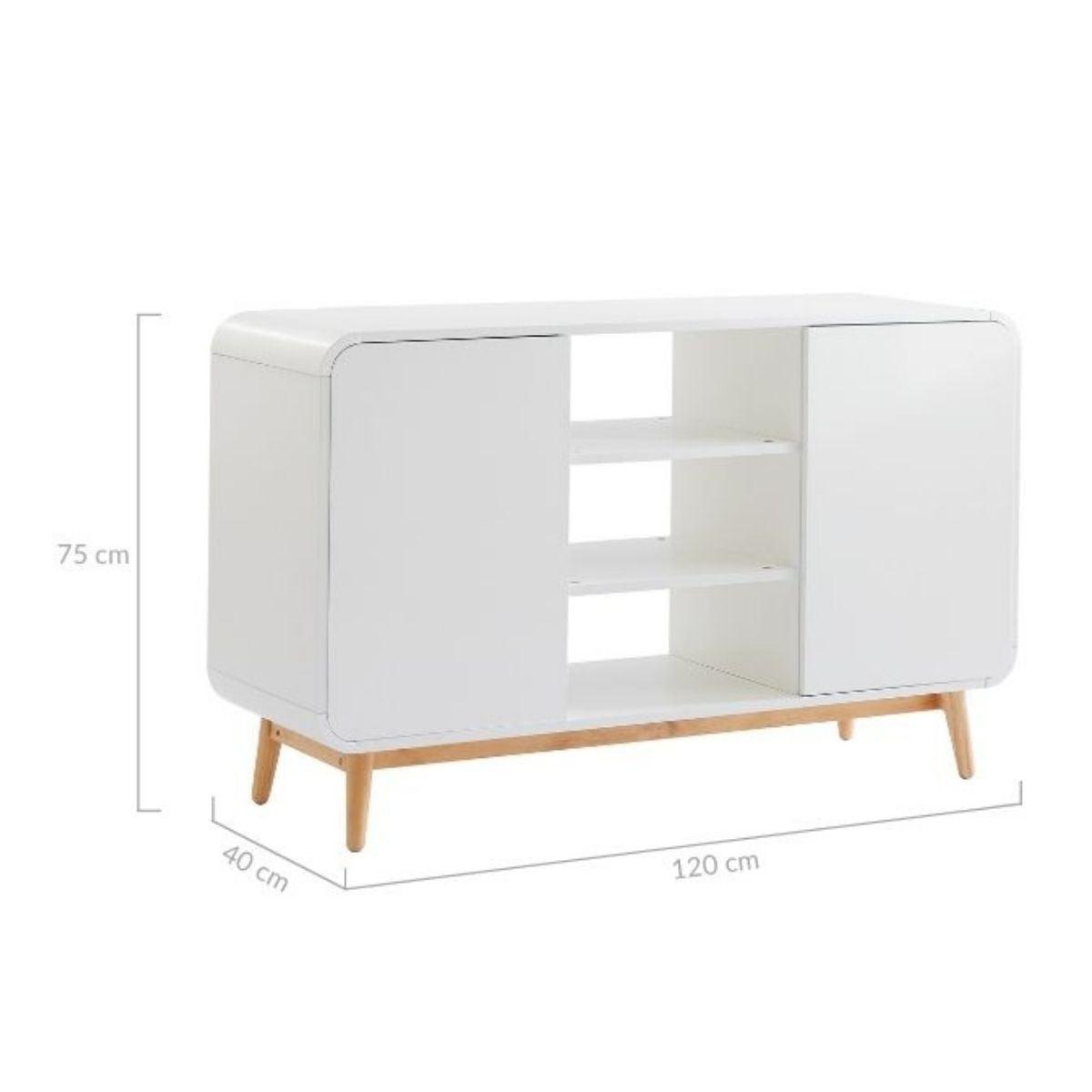 Merlin White Modern Retro Sideboard Buffet Table - John Cootes