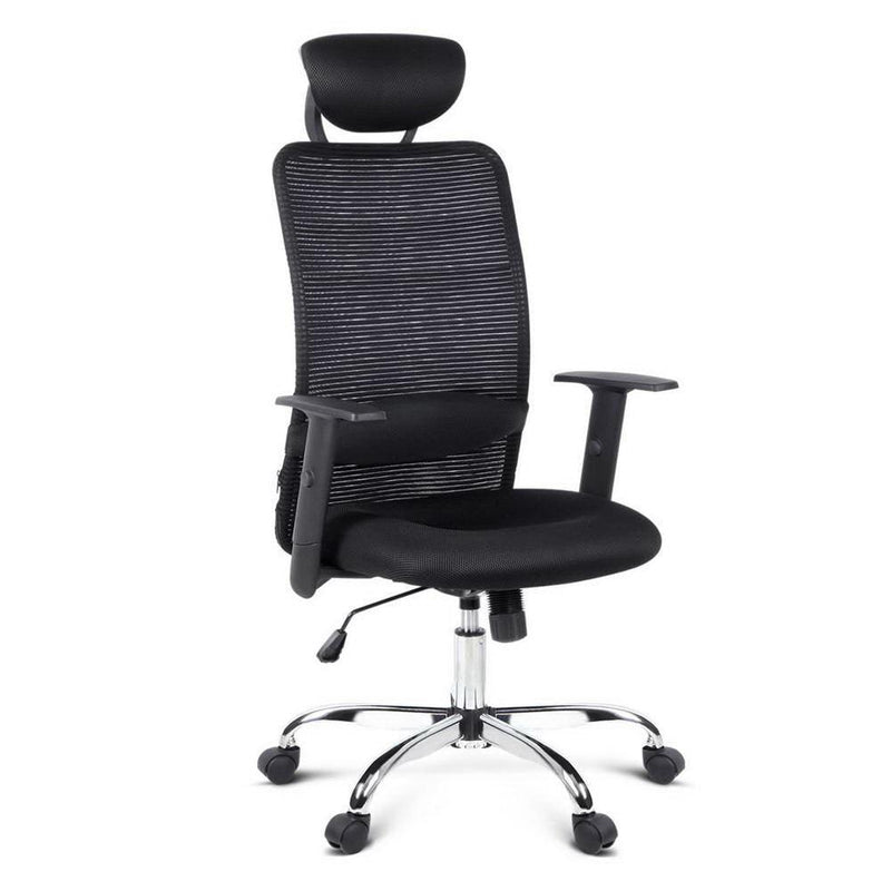 Mesh High Back Office Desk Chair - Black - John Cootes