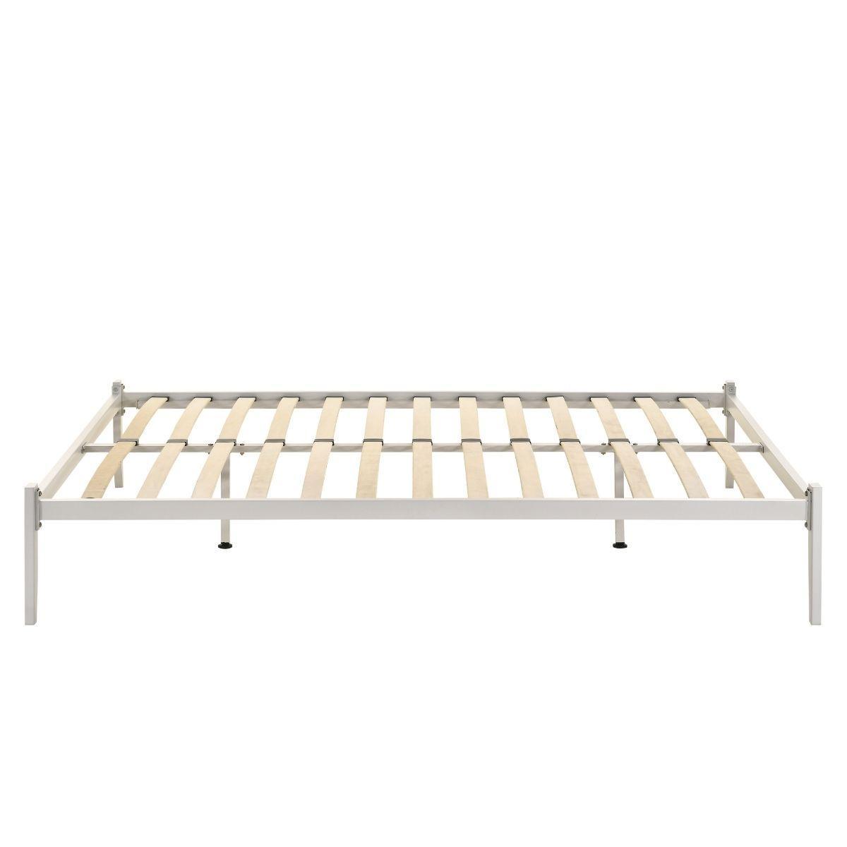 Metal Bed Base Frame Platform Foundation White - King - John Cootes