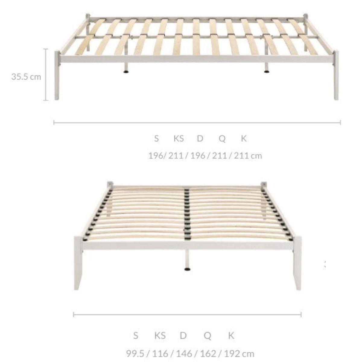 Metal Bed Base Frame Platform Foundation White - King - John Cootes