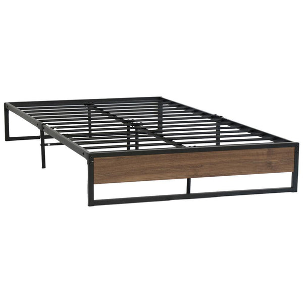 Metal Bed Frame Double Size Mattress Base Platform Foundation Wooden Black OSLO - John Cootes