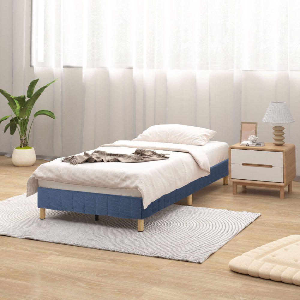 Metal Bed Frame Mattress Foundation Blue &#8211; Single - John Cootes