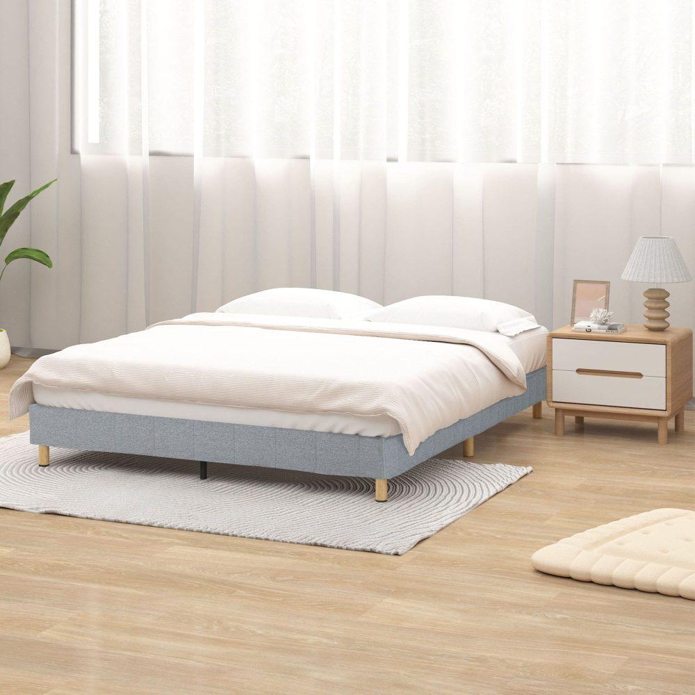 Metal Bedframe Mattress Foundation (Light Grey) &#8211; Double - John Cootes