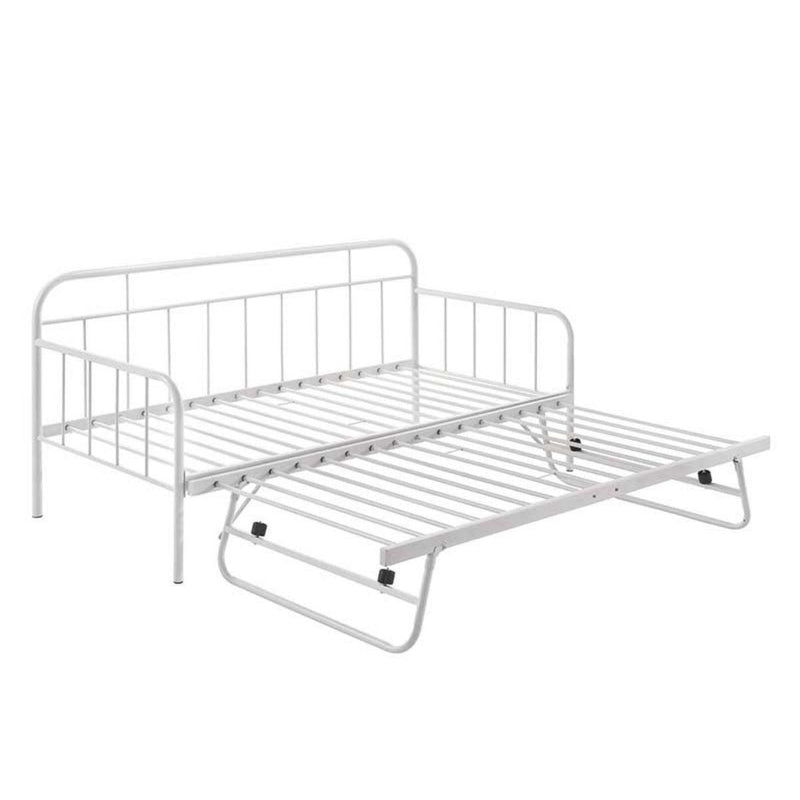 Metal Daybed Pop Up Trundle Sofa Bed Frame Single Size White - John Cootes
