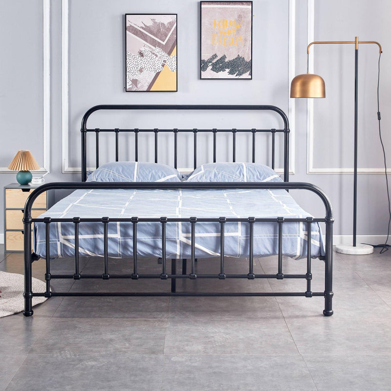 Metallica Double Bed Size Metal Frame Platform Mattress Base - Black - John Cootes