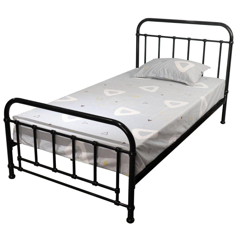 Metallica King Single Bed Size Metal Frame Platform Mattress Base - Black - John Cootes