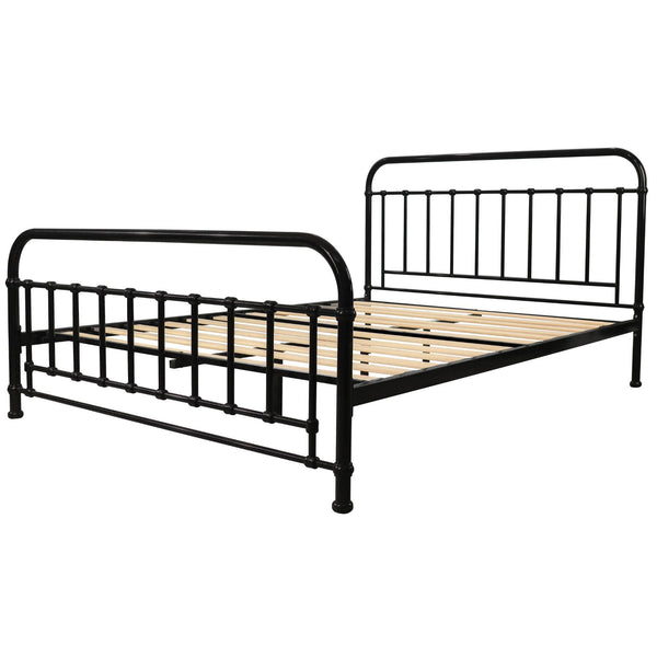 Metallica Queen Bed Size Metal Frame Platform Mattress Base - Black - John Cootes