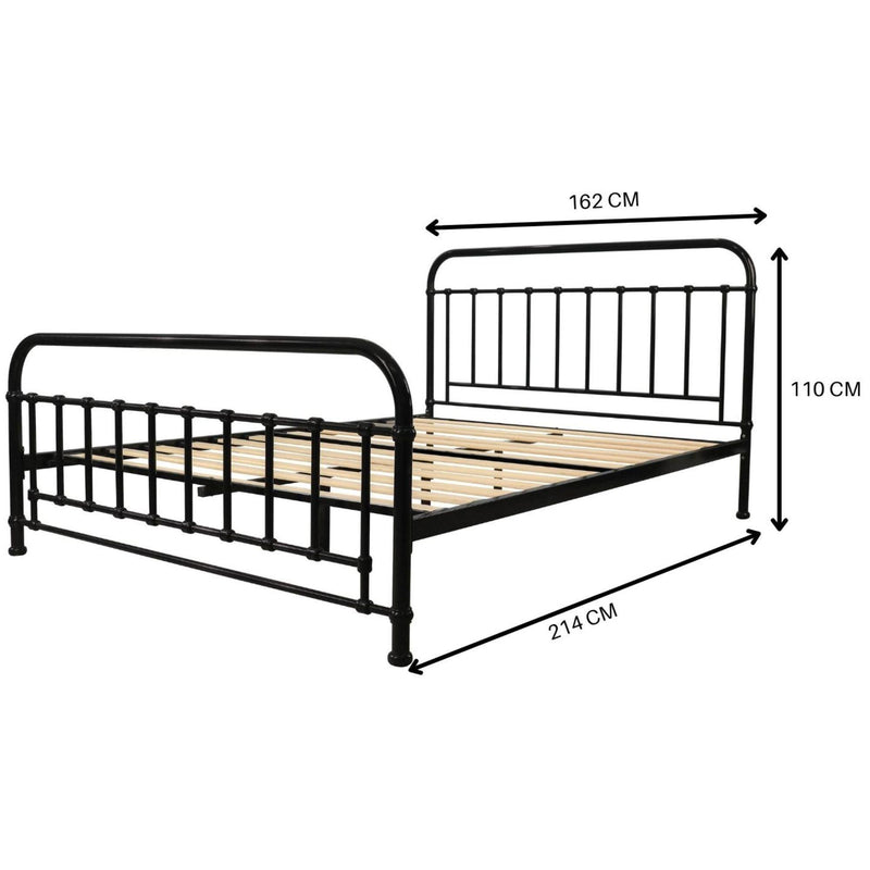 Metallica Queen Bed Size Metal Frame Platform Mattress Base - Black - John Cootes