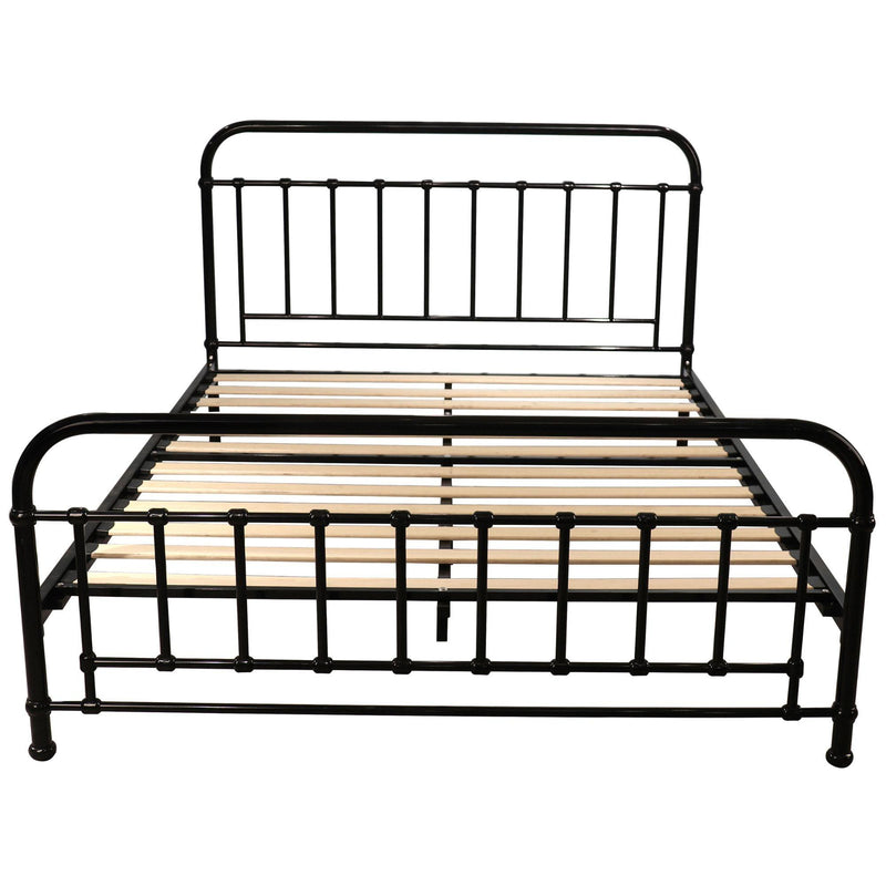 Metallica Queen Bed Size Metal Frame Platform Mattress Base - Black - John Cootes