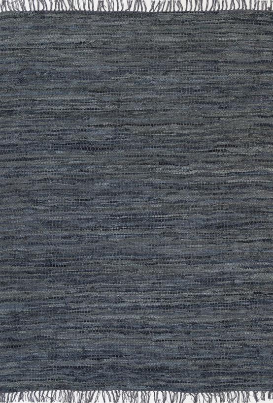 Metro Grey Modern Leather Rug 190x280cm - John Cootes
