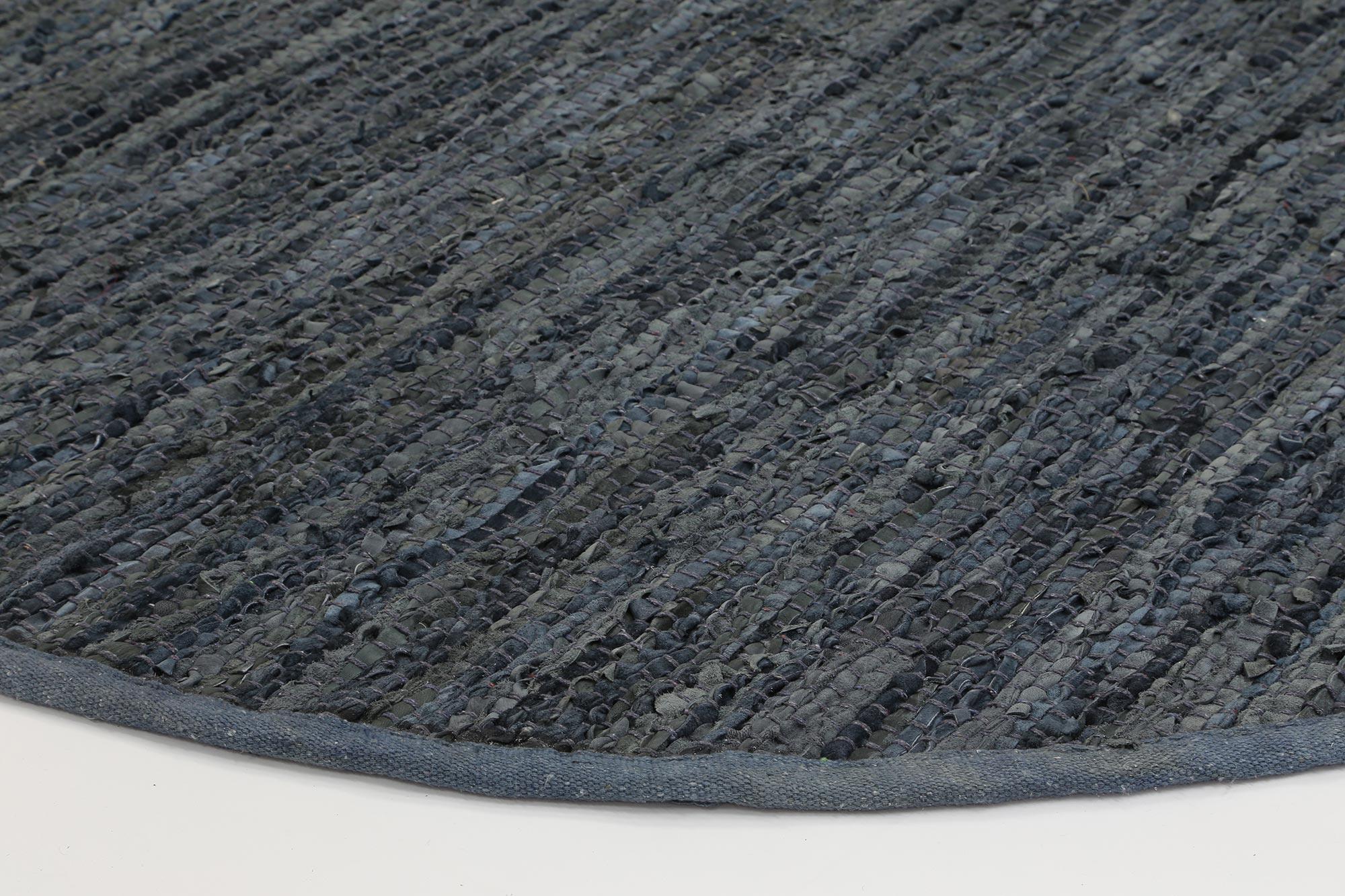 Metro Grey Modern Leather Rug 190x280cm - John Cootes