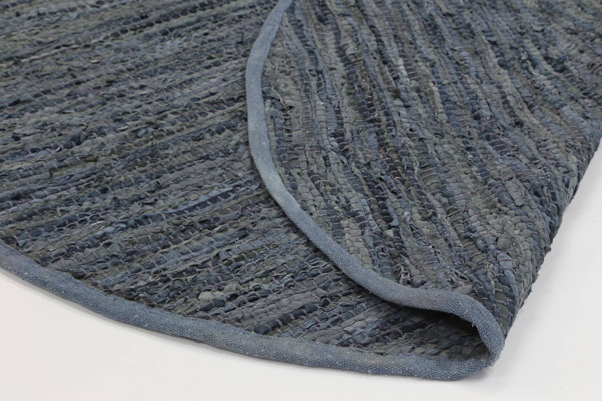 Metro Grey Modern Leather Rug 80x400cm - John Cootes