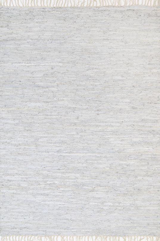 Metro White Modern Leather Rug 150x220cm - John Cootes