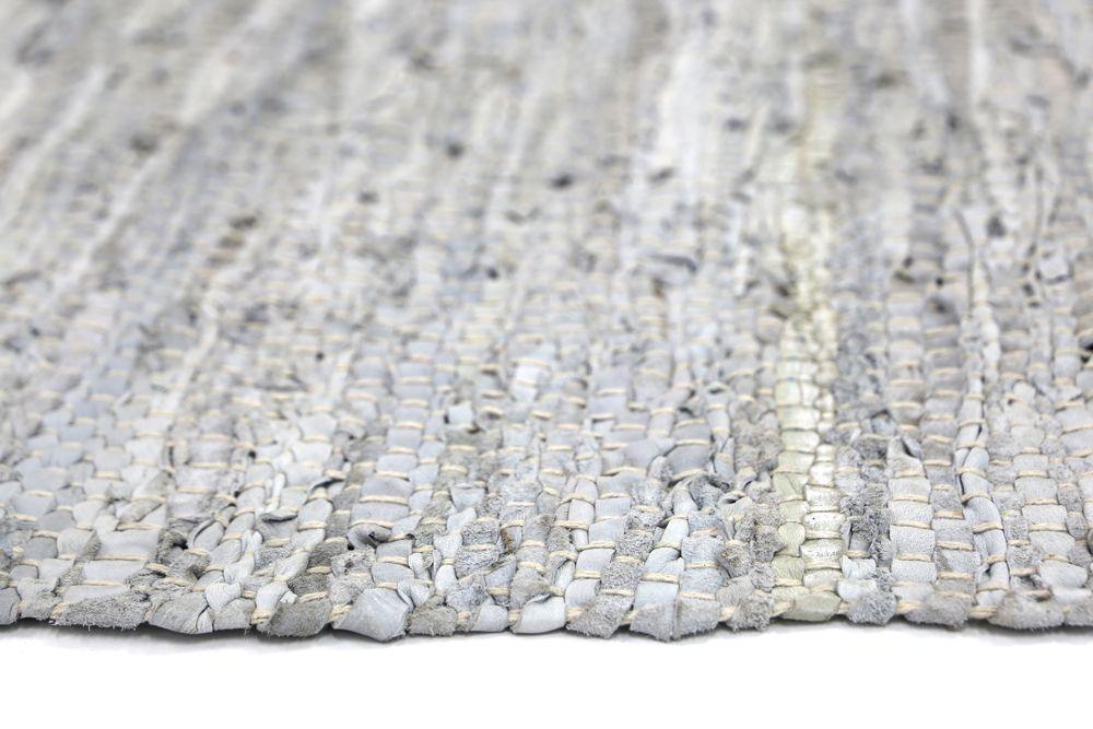 Metro White Modern Leather Rug 150x220cm - John Cootes