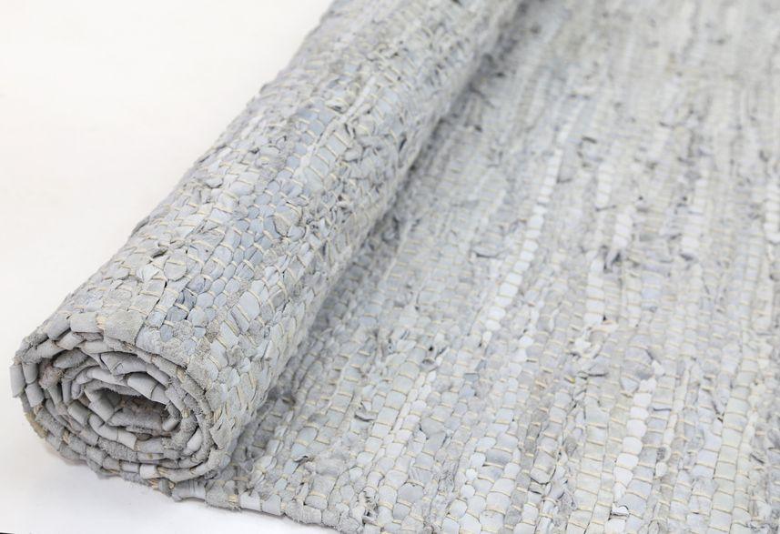 Metro White Modern Leather Rug 150x220cm - John Cootes