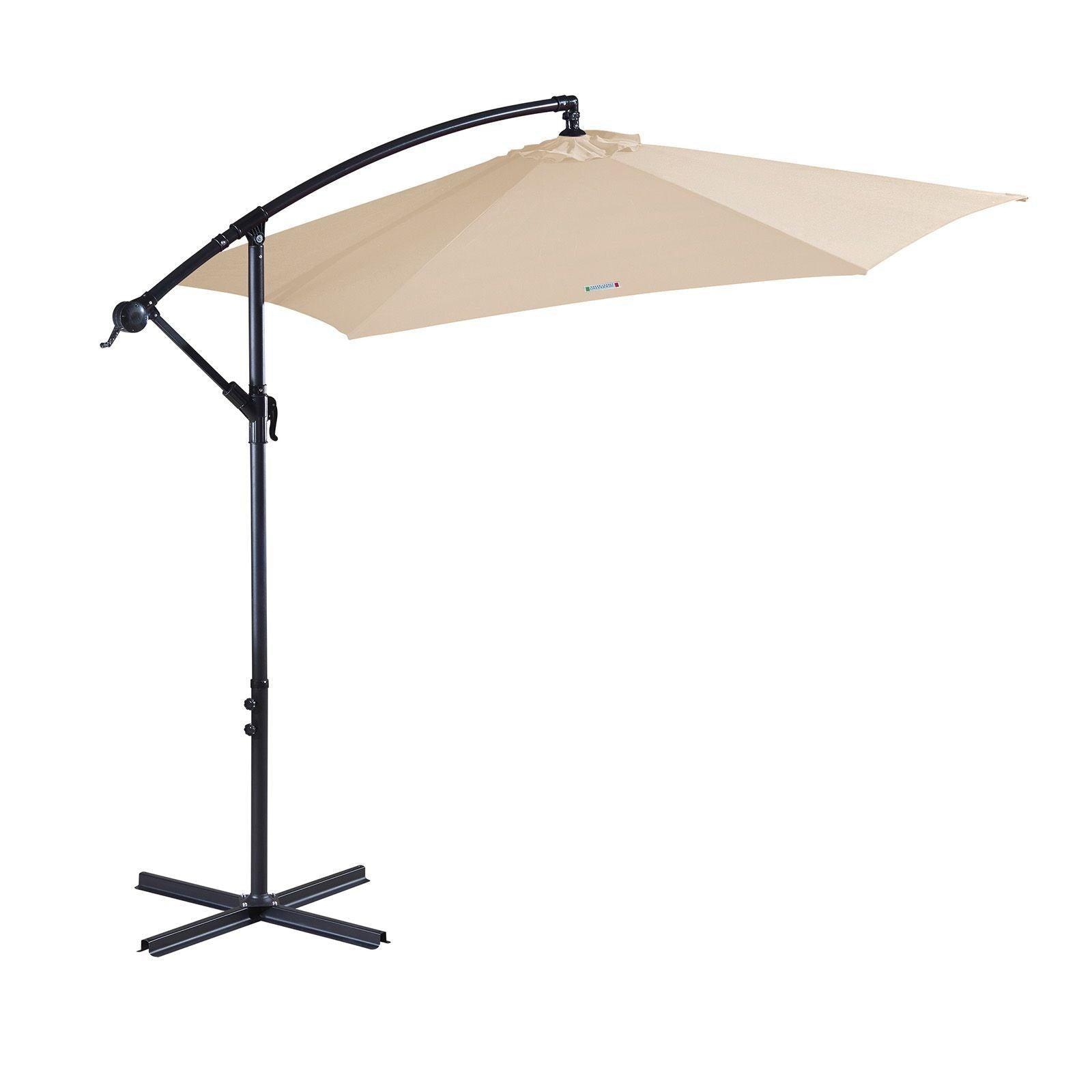 Milano 3M Outdoor Umbrella Cantilever With Protective Cover Patio Garden Shade - Beige - John Cootes