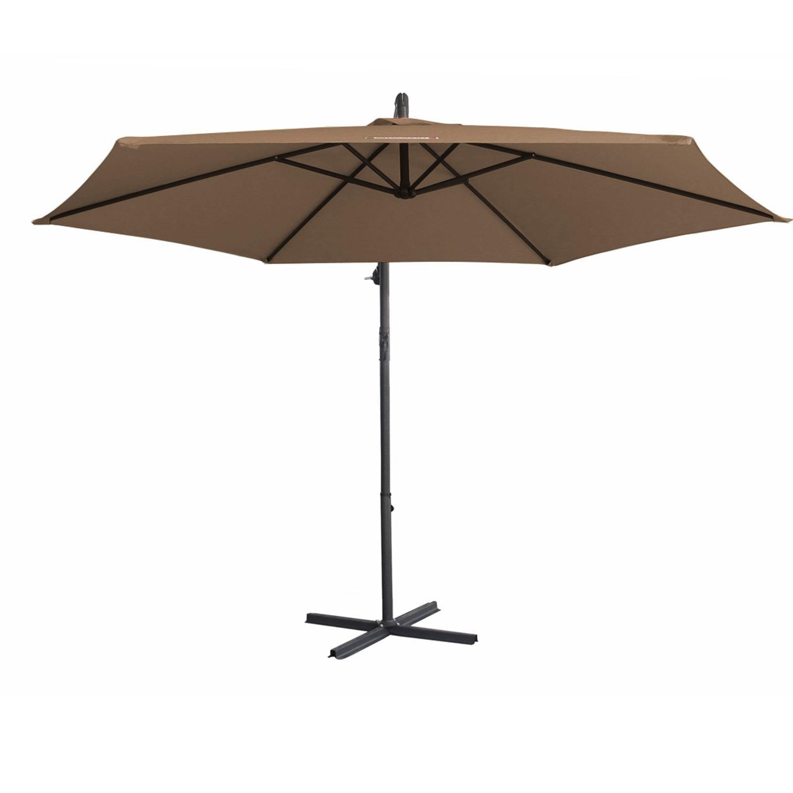 Milano 3M Outdoor Umbrella Cantilever With Protective Cover Patio Garden Shade - Latte - John Cootes