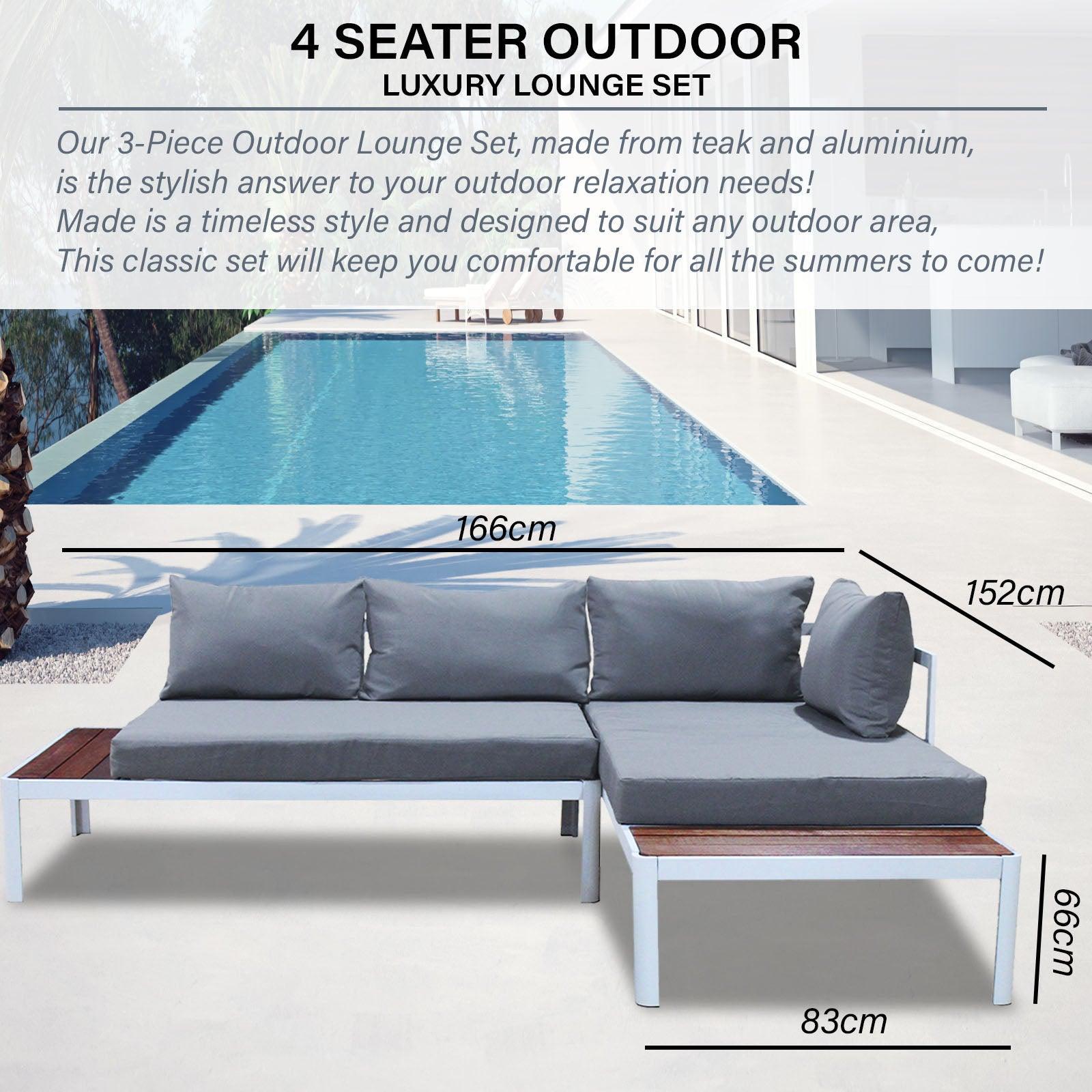 Milano 3pc Outdoor Furniture Lounge Sofa Set Poolside Deck Patio Setting Garden - John Cootes