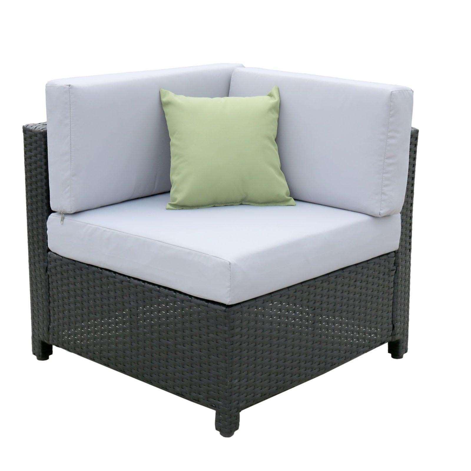 Milano 5 Piece Wicker Rattan Sofa Set Black Grey Outdoor Lounge Patio Furniture - John Cootes