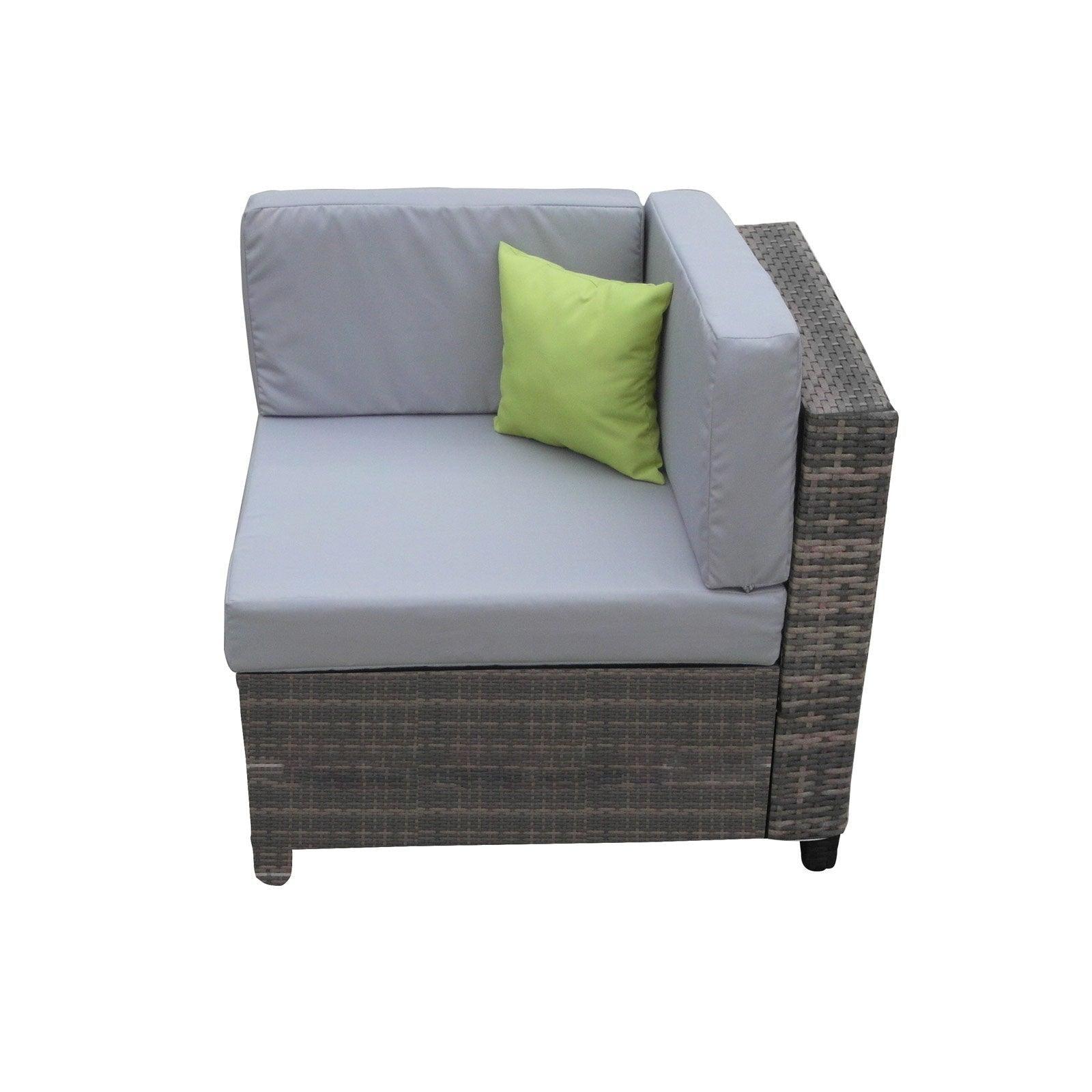 Milano 7 Piece Wicker Rattan Sofa Set Oatmeal Grey Outdoor Lounge Furniture - John Cootes