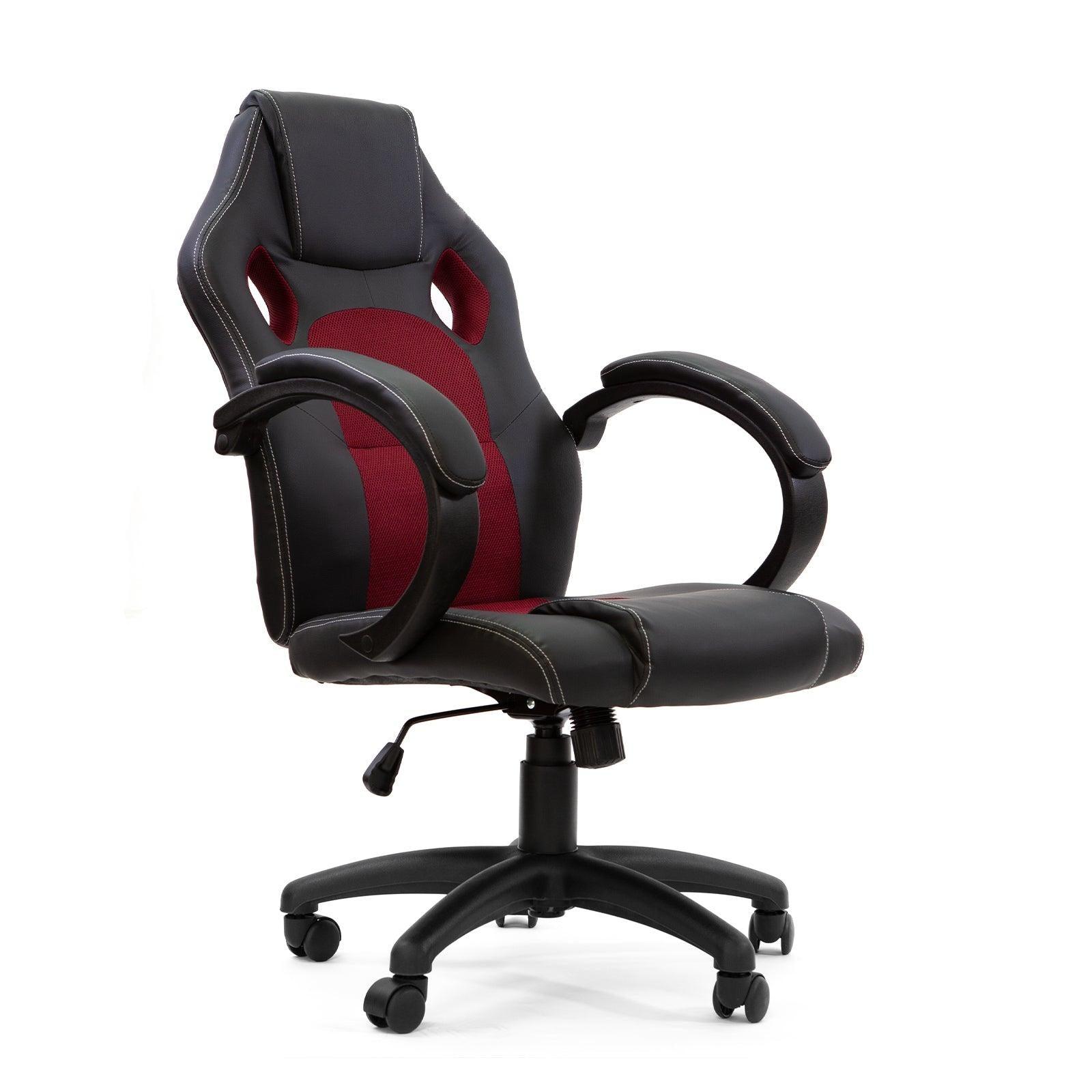 Milano Adjustable Ergonomic Racing Chair Computer Executive Chair Red Black - John Cootes