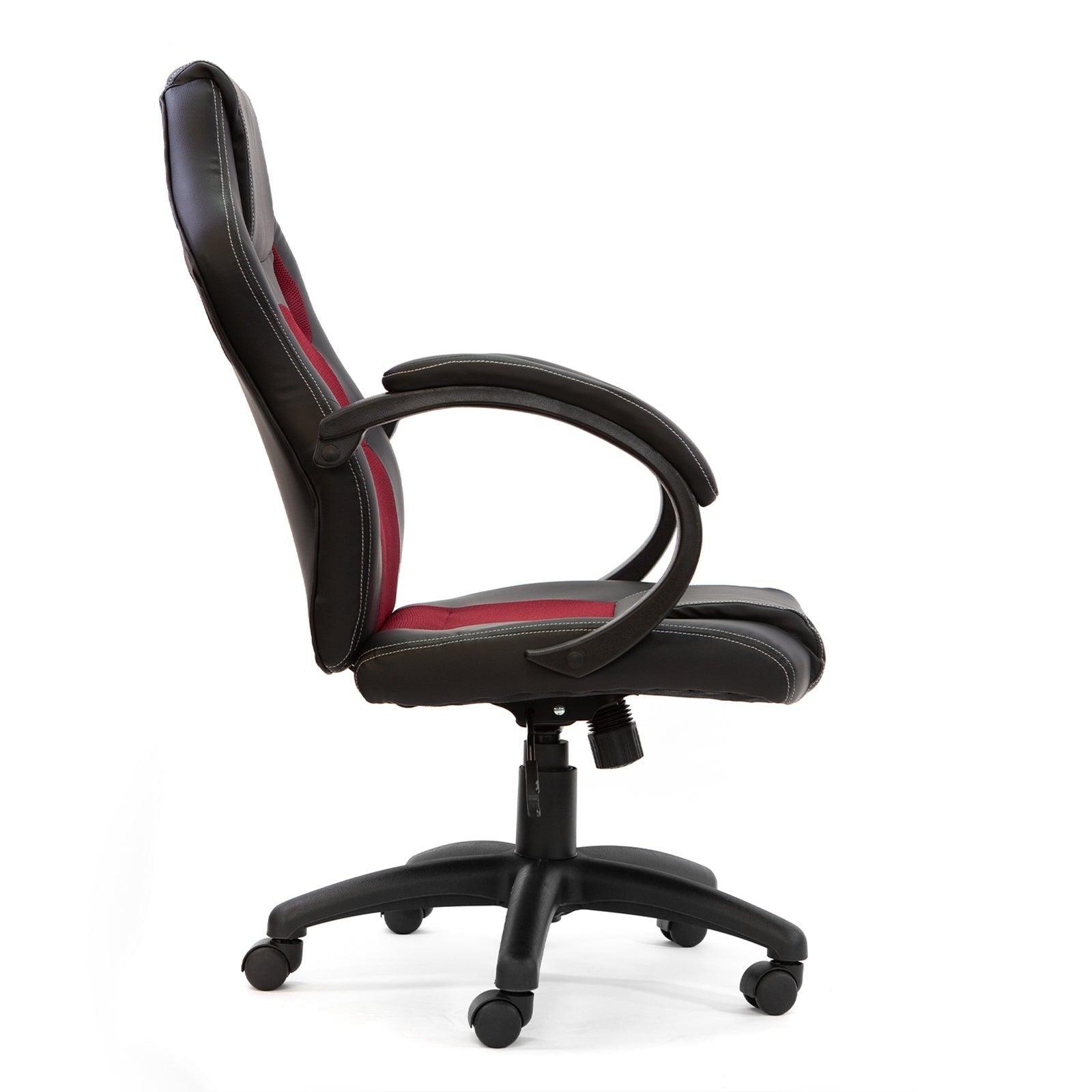 Milano Adjustable Ergonomic Racing Chair Computer Executive Chair Red Black - John Cootes