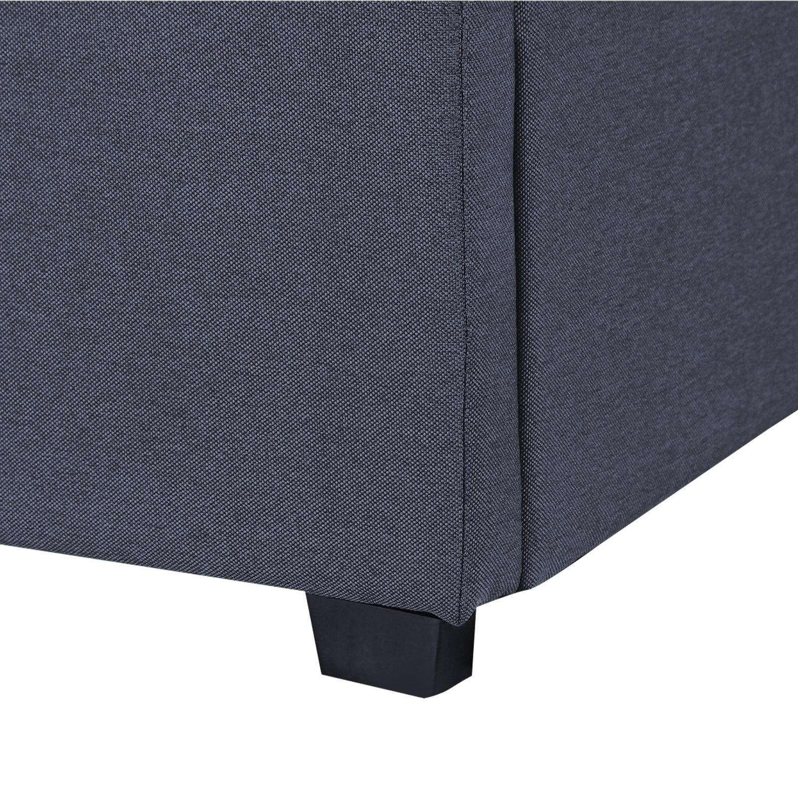 Milano Capri Luxury Gas Lift Bed Frame Base And Headboard With Storage - Double - Charcoal - John Cootes