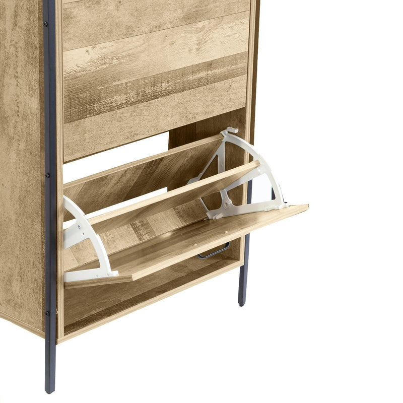 Milano Decor 12 Pair Wooden Shoe Cabinet Drawer Storage - Black And Oak - John Cootes