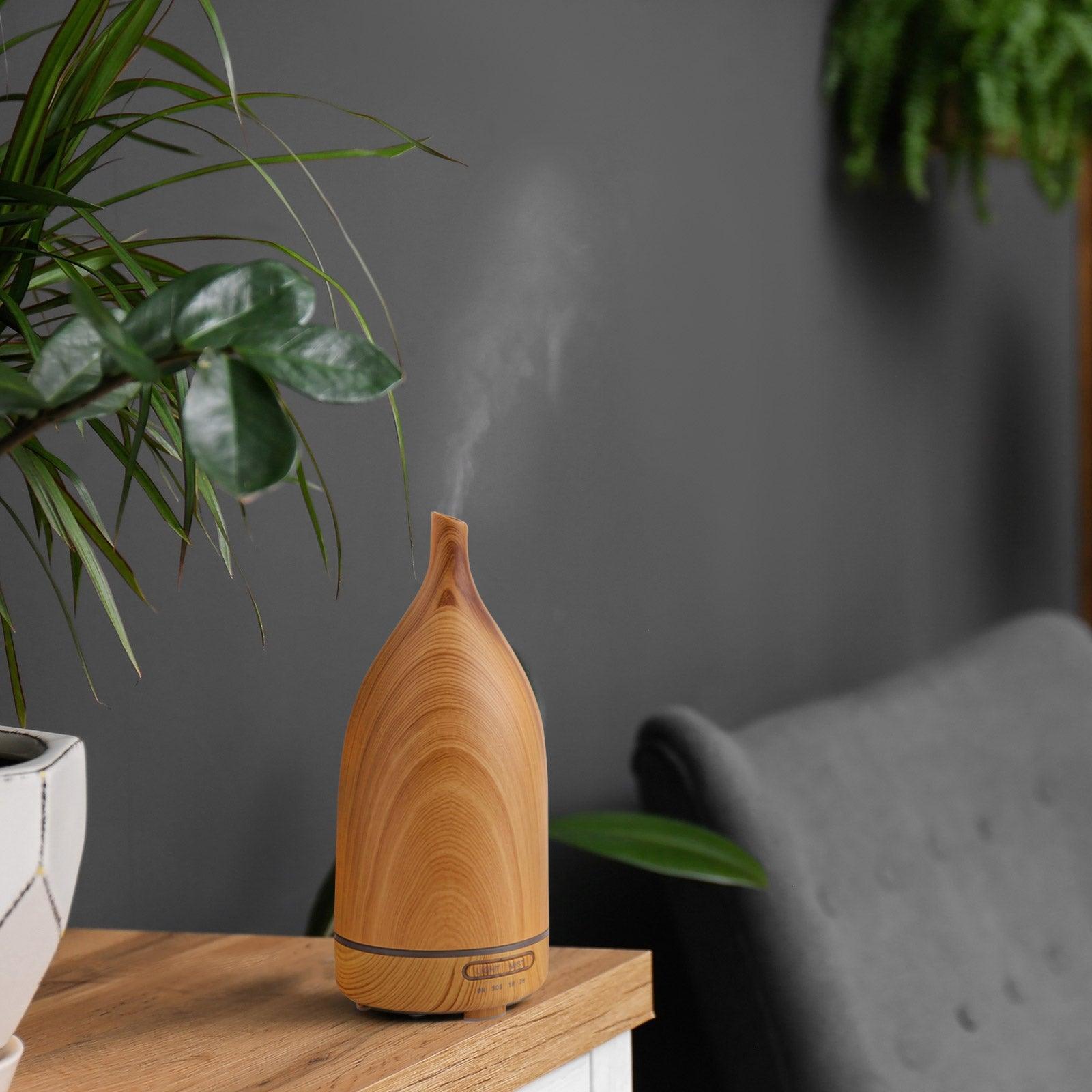 Milano Decor Aroma Diffuser 100ml Ultrasonic Humidifier Purifier And 3 Pack Oils - Light Wood - John Cootes