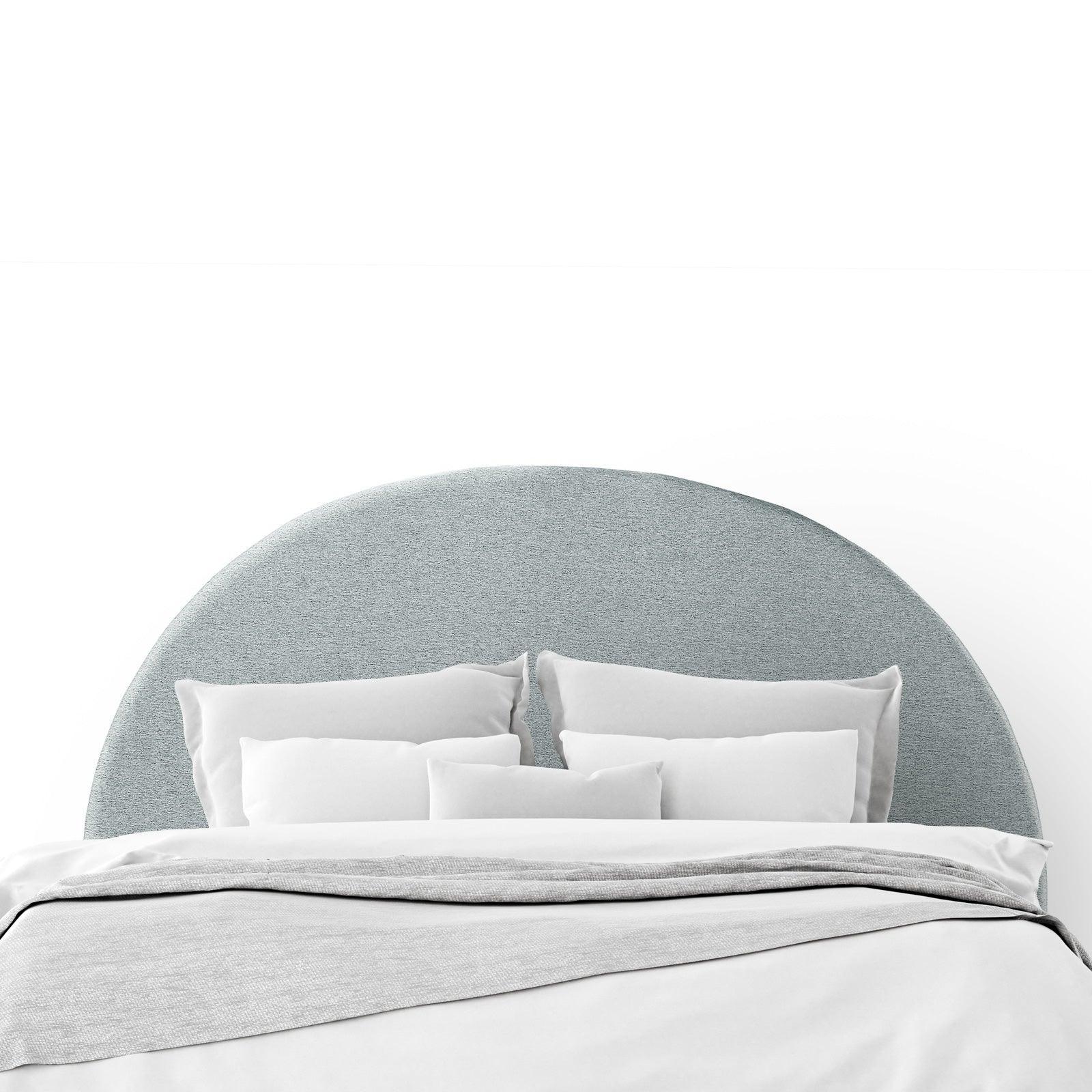 Milano Decor Barcelona Curved Light Grey Bed Head Headboard Bedhead Upholstered - King - Light Grey - John Cootes