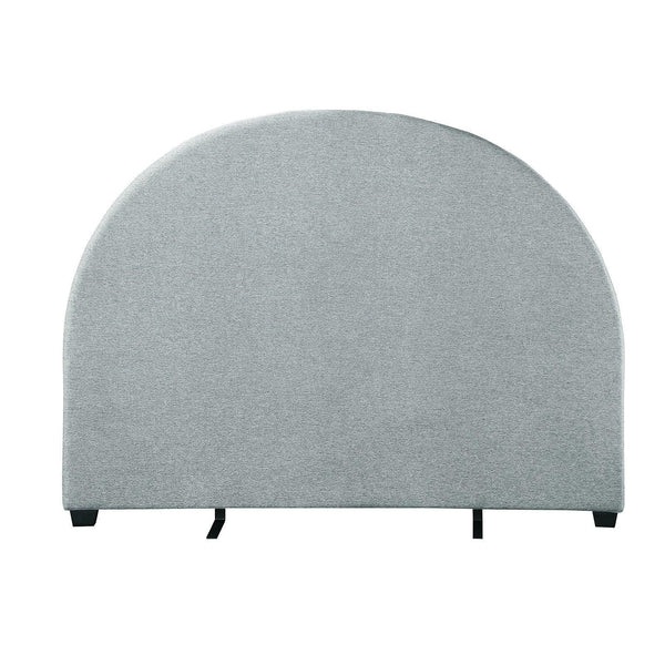Milano Decor Barcelona Curved Light Grey Bed Head Headboard Bedhead Upholstered - Queen - Light Grey - John Cootes