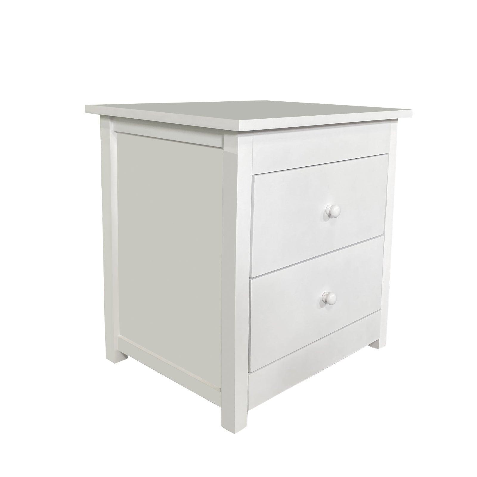 Milano Decor Bedside Table Byron Bay White Storage Cabinet Bedroom - One Pack - White - John Cootes