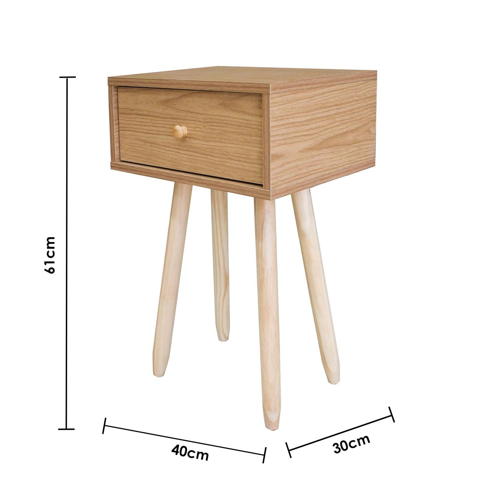 Milano Decor Bedside Table Kirrawee Drawers Nightstand Unit Cabinet Storage - John Cootes