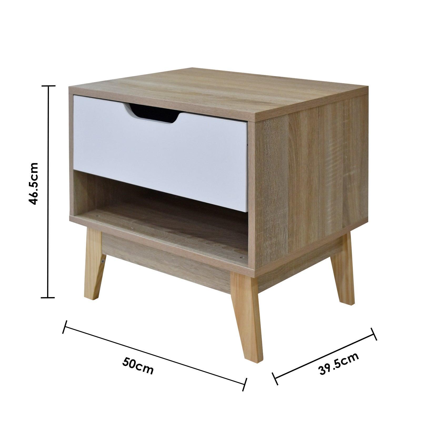 Milano Decor Bedside Table Manly Drawers Nightstand Unit Cabinet Storage - John Cootes