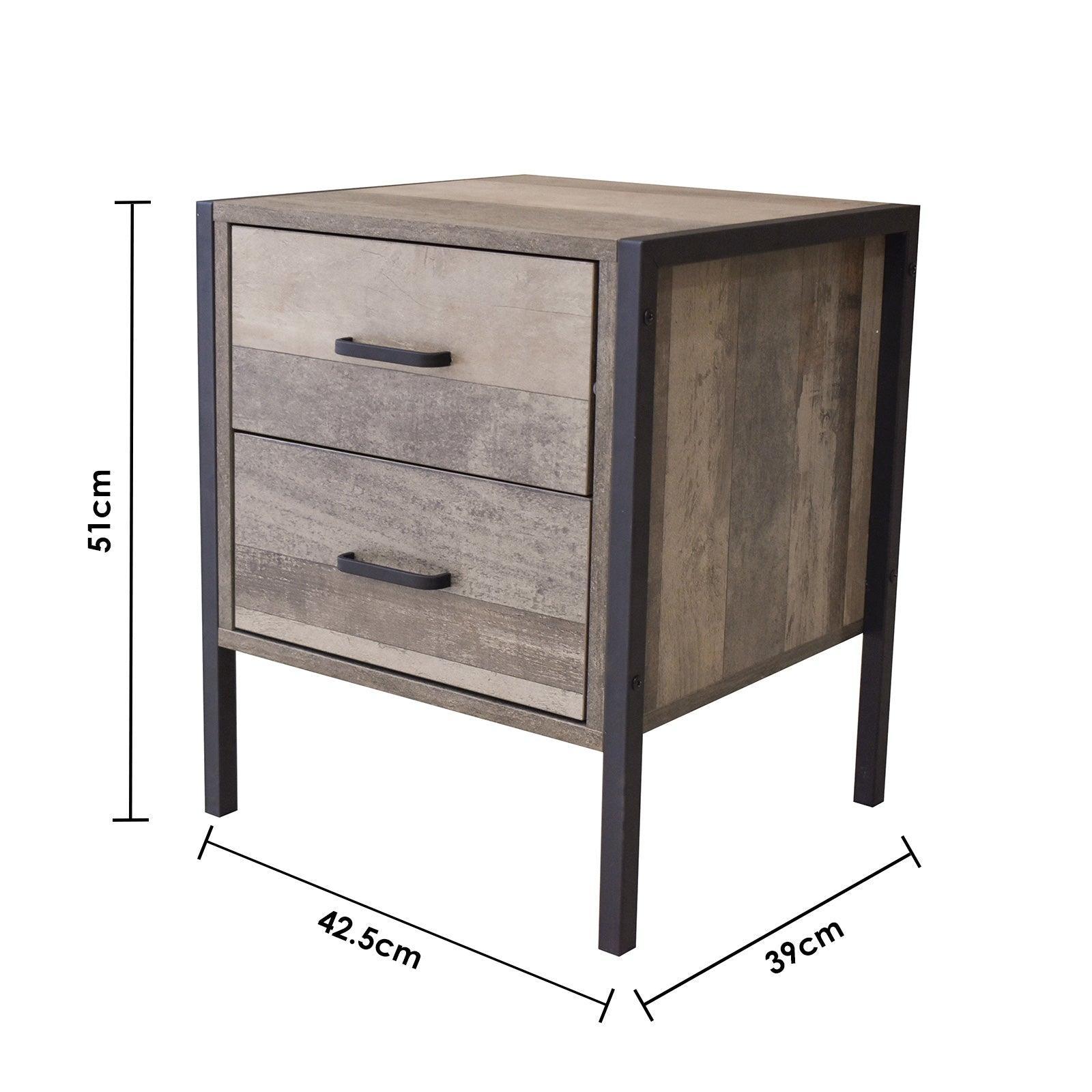 Milano Decor Bedside Table Palm Beach Drawers Nightstand Unit Cabinet Storage - John Cootes