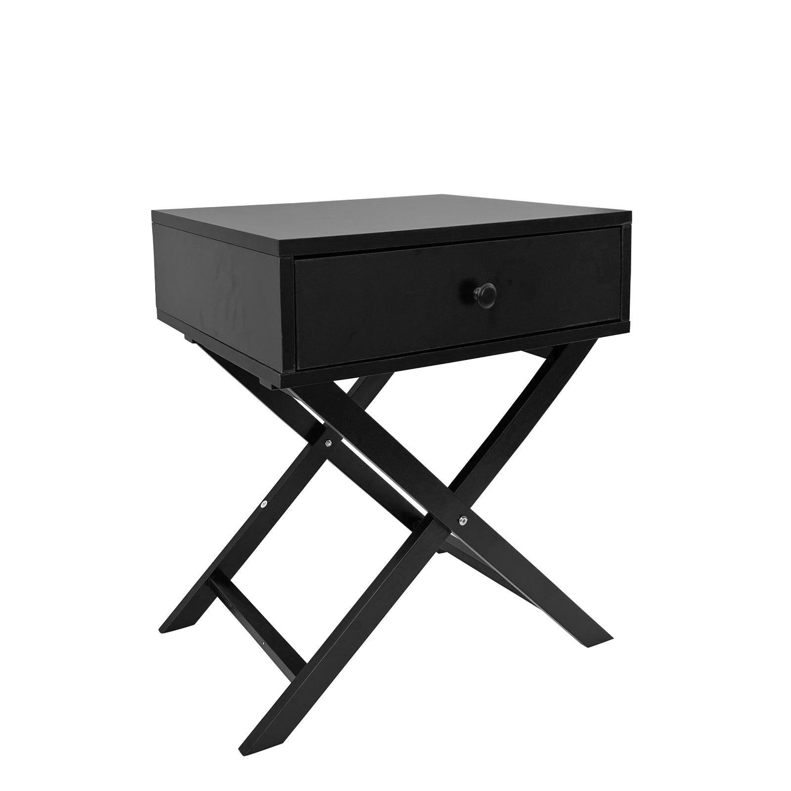 Milano Decor Bedside Table Surry Hills Black Storage Cabinet Bedroom - One Pack - Black - John Cootes