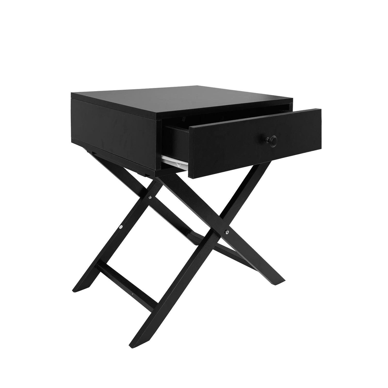 Milano Decor Bedside Table Surry Hills Black Storage Cabinet Bedroom - One Pack - Black - John Cootes