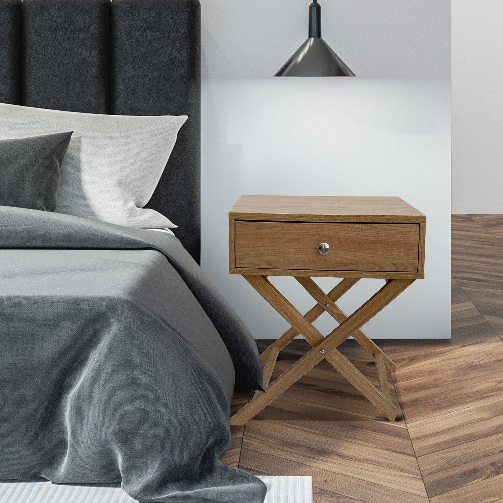 Milano Decor Bedside Table Surry Hills Oak Storage Cabinet Bedroom - One Pack - Oak - John Cootes