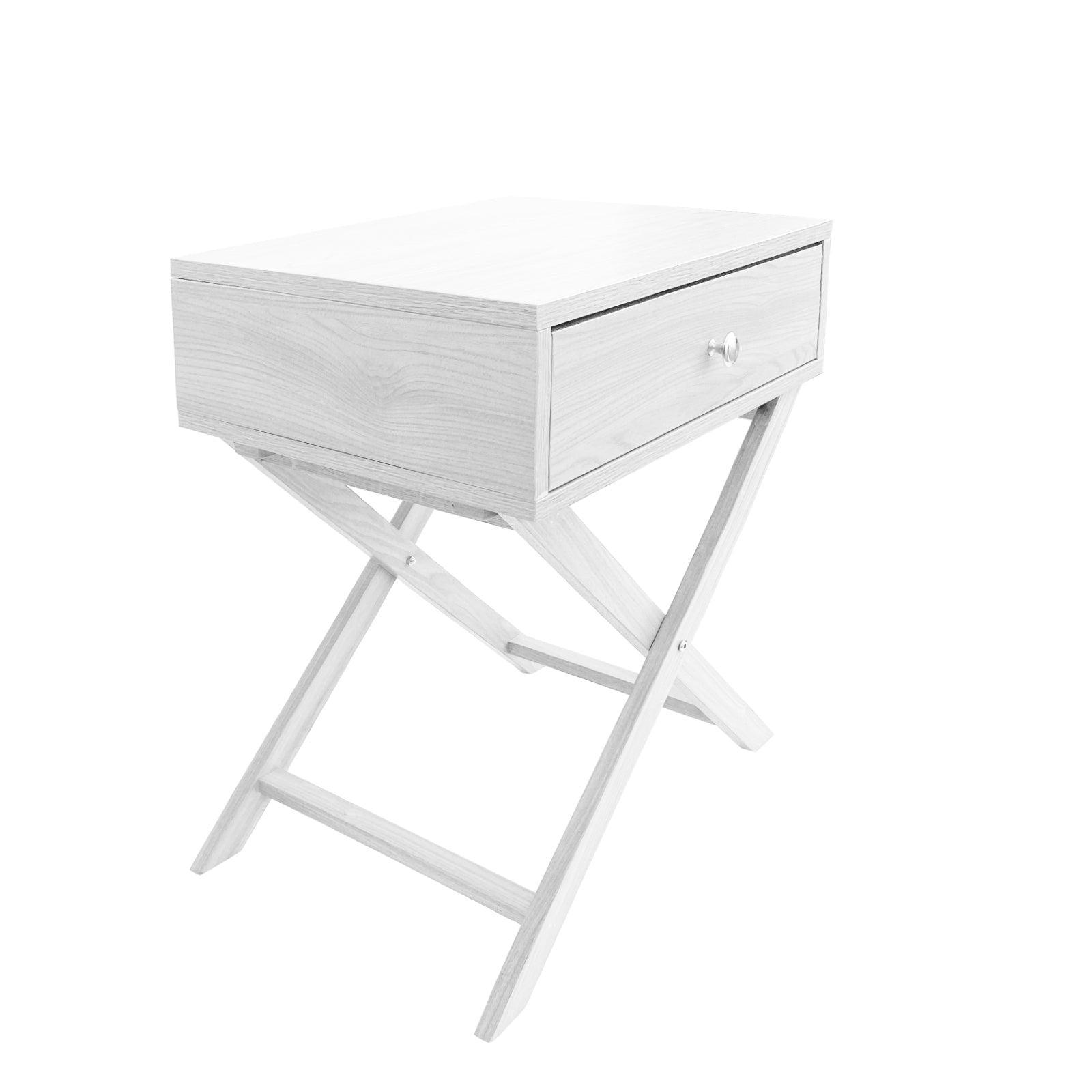 Milano Decor Bedside Table Surry Hills White Storage Cabinet Bedroom - One Pack - White - John Cootes